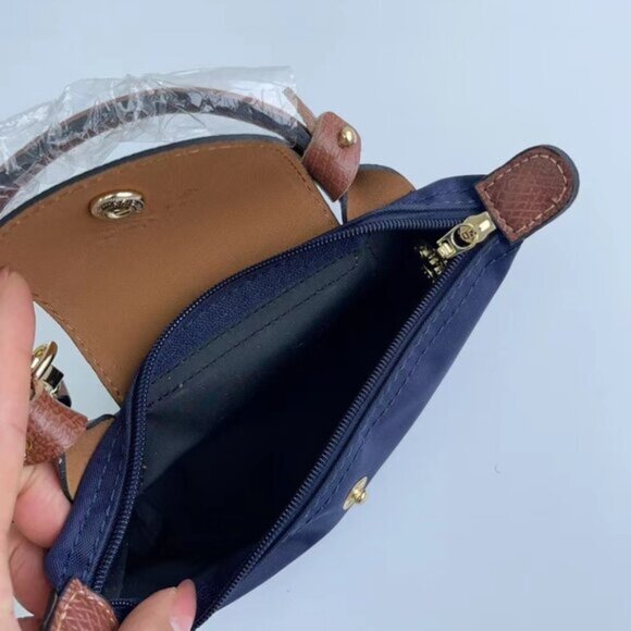NWT Longchamp Original Navy Mini Purse Women's Canvas Crossbody Bags Blue - Picture 6 of 6
